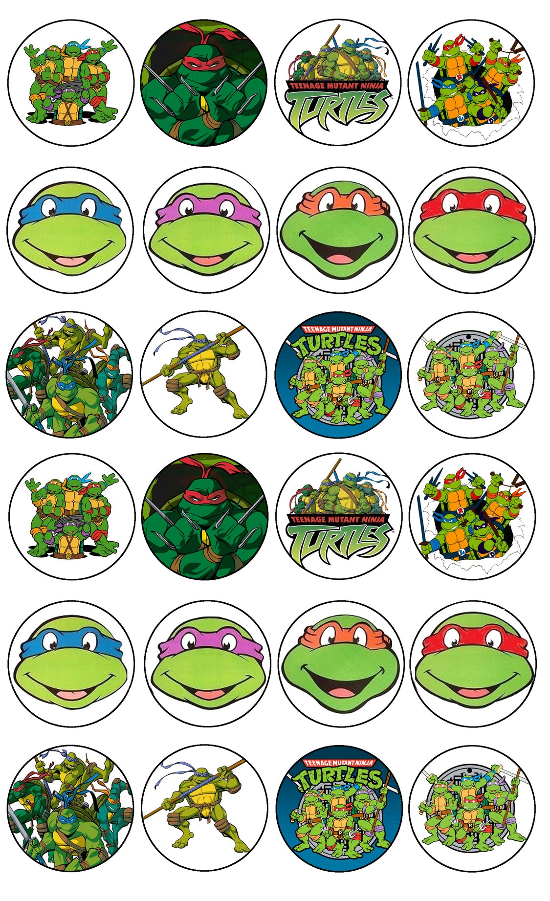 Teenage Mutant Ninja Turtles Tmnt Leonardo Donatello Raphael Michelangelo #2 Edible Cupcake Topper Images ABPID04695