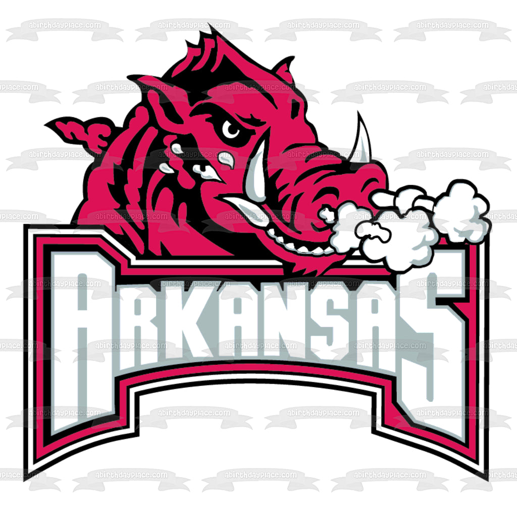 Logotipo secundario de Arkansas Razorbacks 2001-2008 Imagen comestible para decoración de tartas ABPID04700 