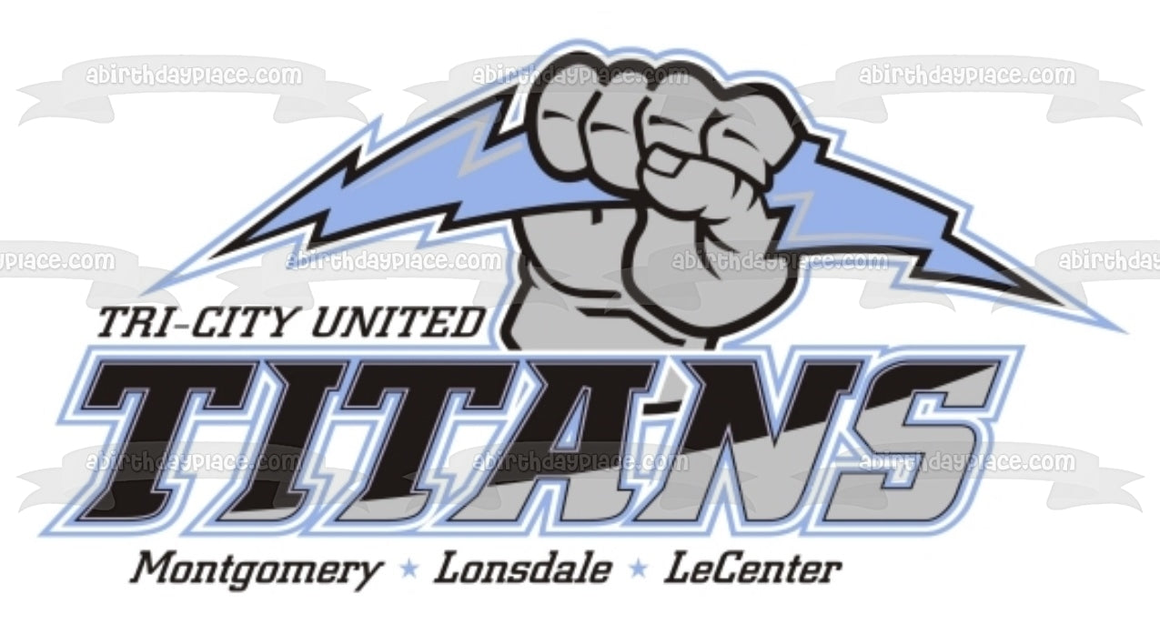 Tri City United Titans Logo Montgomery Lonsdale and  Lecenter Edible Cake Topper Image ABPID04710