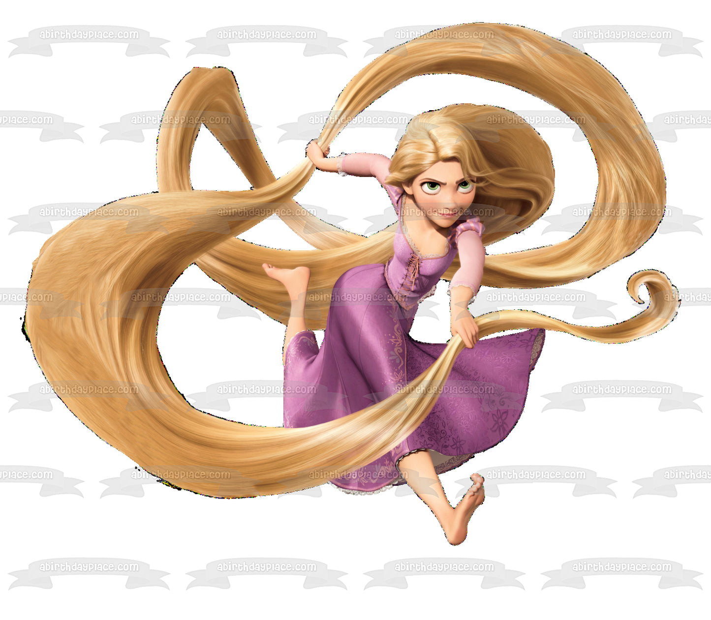 Tangled Rapunzel Running with Hair Edible Cake Topper Image ABPID04750