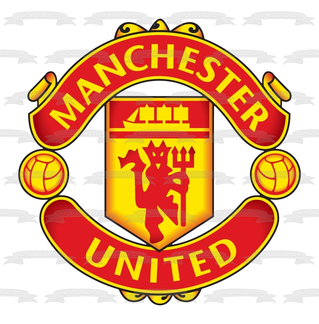 Imagen comestible para tarta con logotipo de fútbol profesional del Manchester United Football Club ABPID04817 