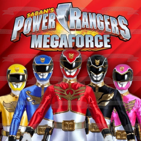 Saban's Power Rangers Megaforce Logo Red Blue Black Yellow and Pink Ra ...