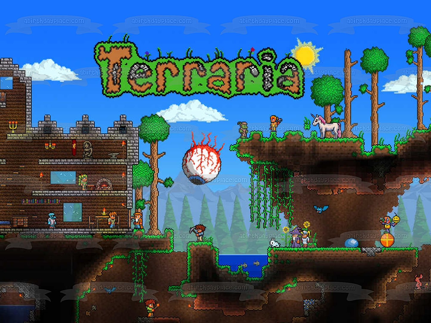 Terraria Re-Logic 505 Juegos Ojo de Cthulhu Imagen comestible para decoración de tarta ABPID04825 