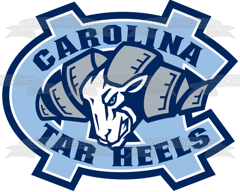 Logotipo de North Carolina Tar Heels Equipos atléticos que representan la Universidad de Carolina del Norte en Chapel Hill Imagen comestible para tarta ABPID04834 