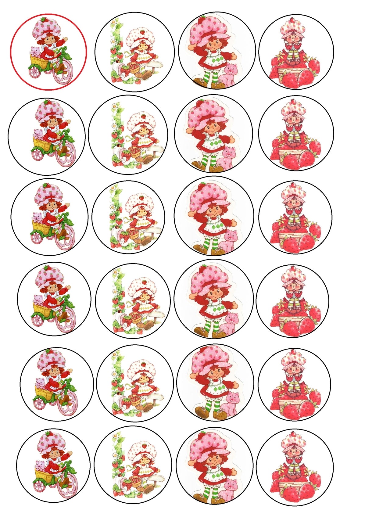 Strawberry Shortcake Edible Cupcake Topper Images ABPID04842