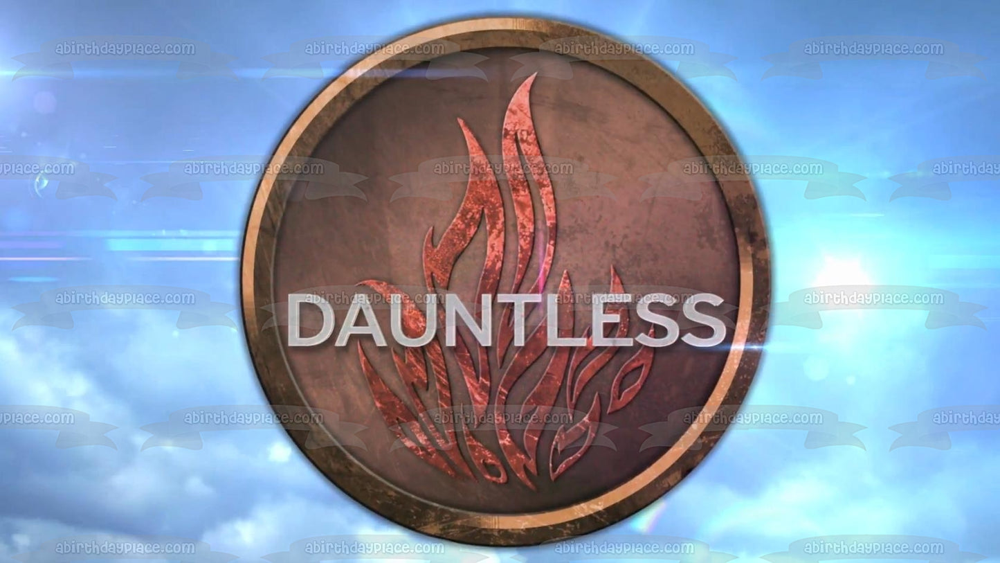 Imagen comestible para decoración de tarta con el logotipo de Divergent Dauntless Sky ABPID04874 