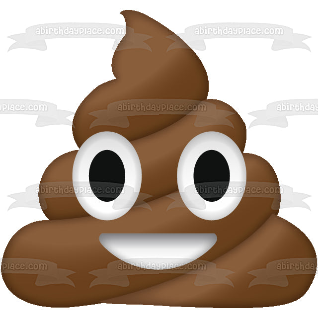 Poop Emoji Pou Emoji Pastel divertido Adorno comestible para tarta Imagen ABPID04892 