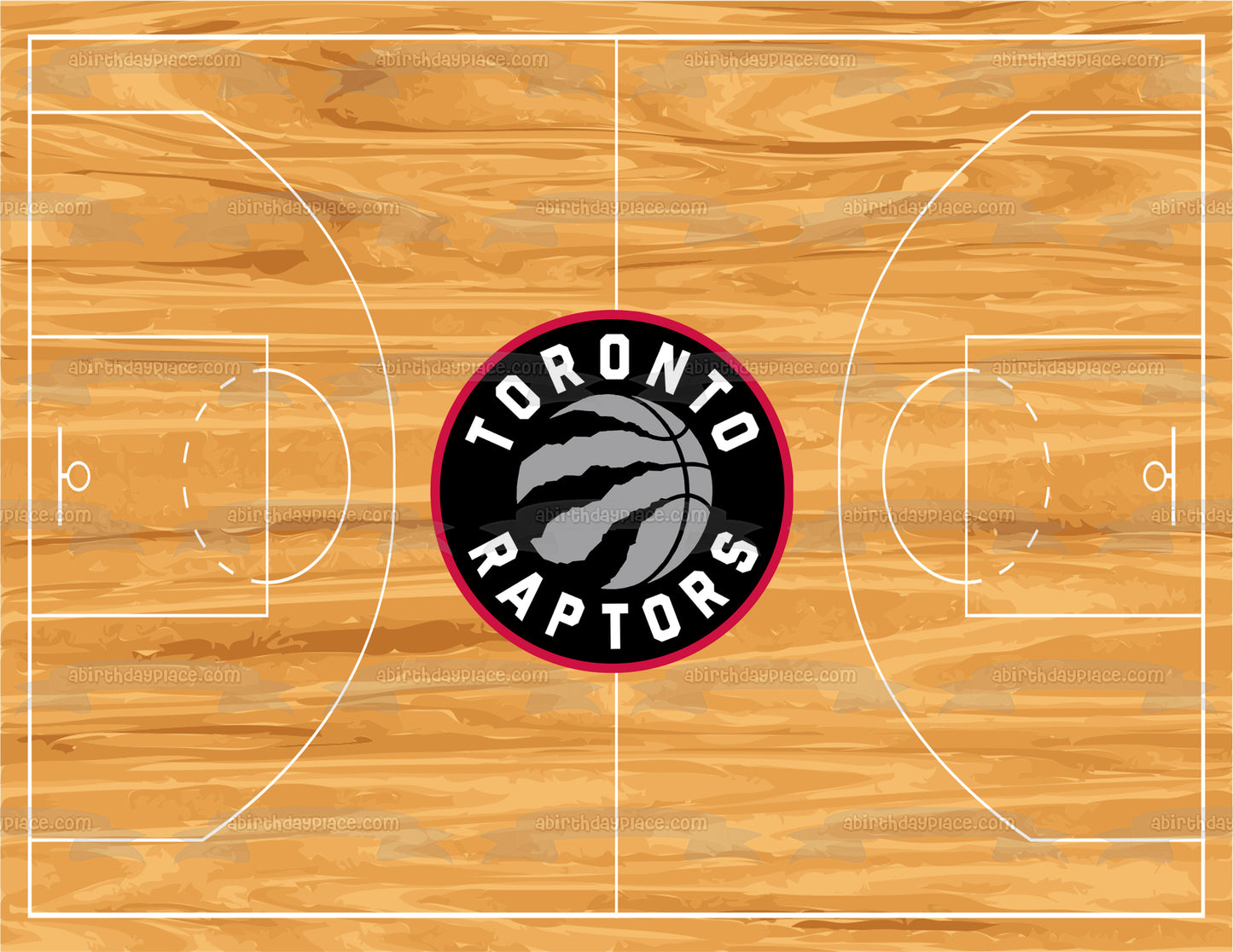 Toronto Raptors Logo Basketball Court Professional Sports Edible Cake Topper Image ABPID04901