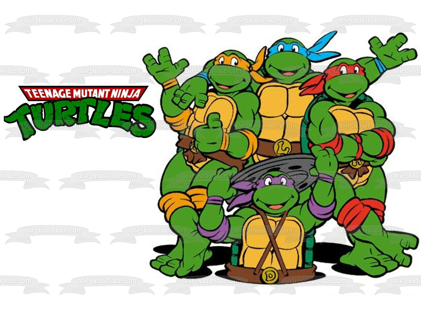 Tortugas Ninja Mutantes Adolescentes Tmnt Leonardo Donatello Raphael y Michelangelo Tapa del Agujero de Drenaje Adorno Comestible para Pastel Imagen ABPID04917 