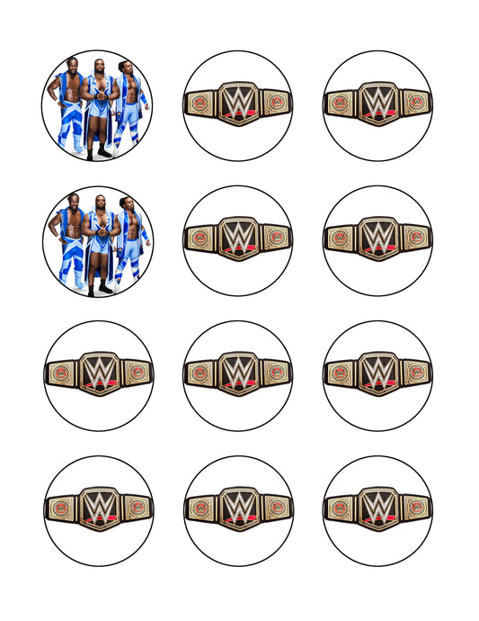 WWE Raw Smackdown Belt Wrestlers Edible Cupcake Topper Images ABPID05044