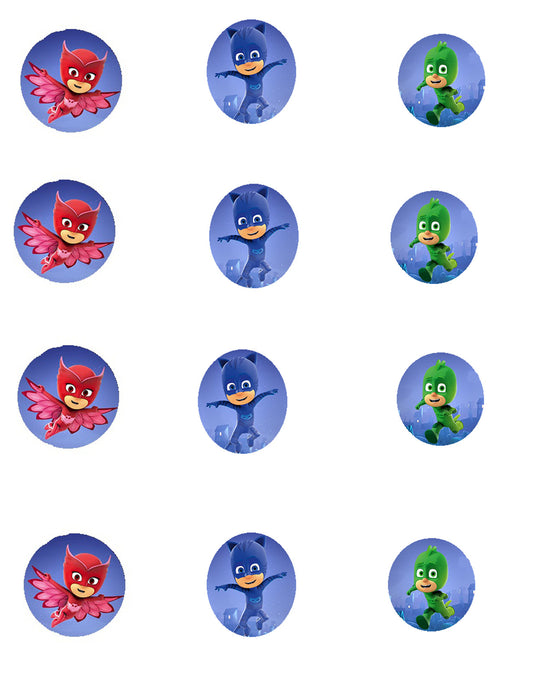 Pj Masks Amaya Connor Greg Edible Cupcake Topper Images ABPID05045