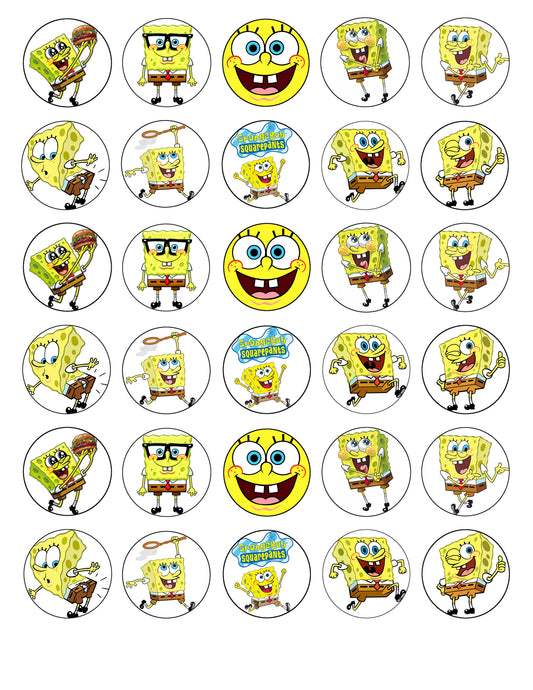 Spongebob Squarepants Crabby Patty Glasses Edible Cupcake Topper Images ABPID05052