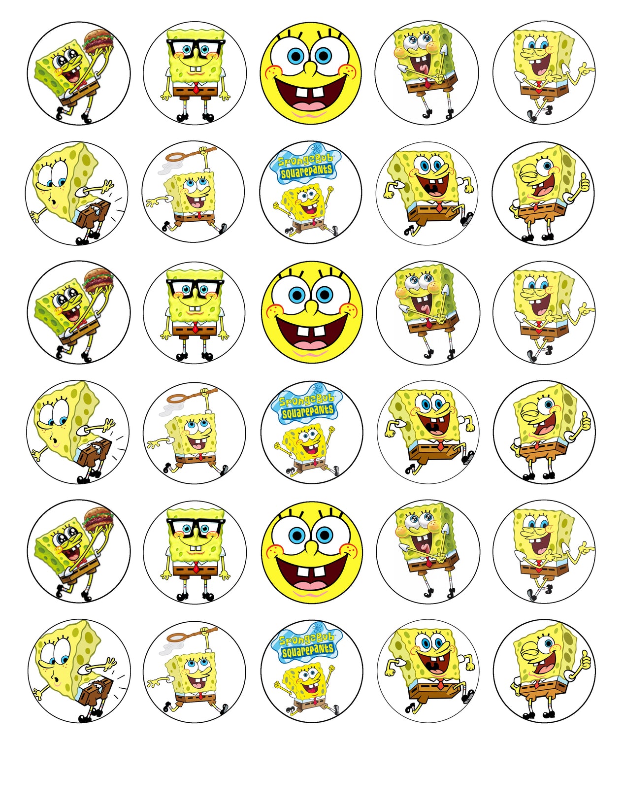 Spongebob Squarepants Crabby Patty Glasses Edible Cupcake Topper Images ABPID05052
