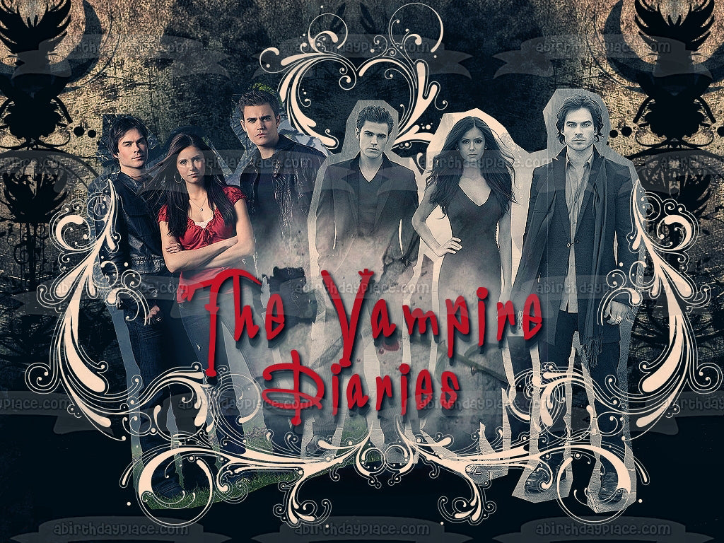 The Vampire Diaries Damon Salvator and Katerina Petrova Edible Cake Topper Image ABPID05122