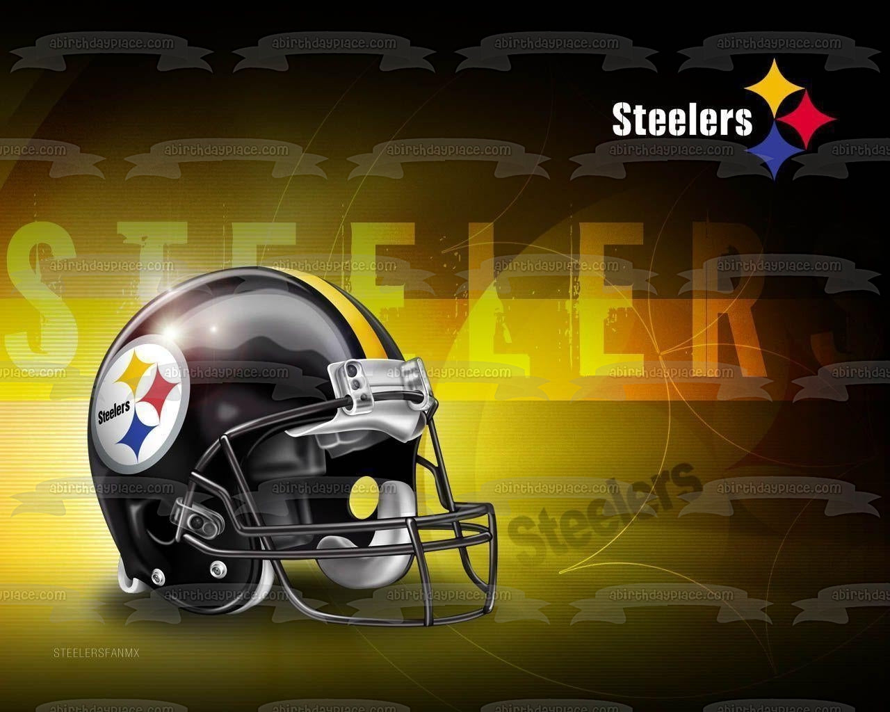 Imagen comestible para tarta con casco con logotipo de Pittsburgh Steelers ABPID05162 