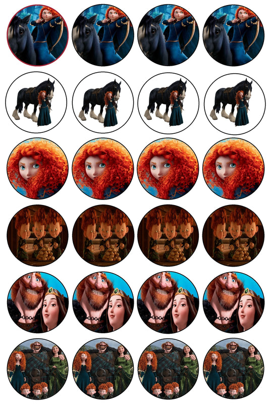 Disney Brave Merida Angus Bow and Arrow Harris Hubert Hamish Edible Cupcake Topper Images ABPID05205