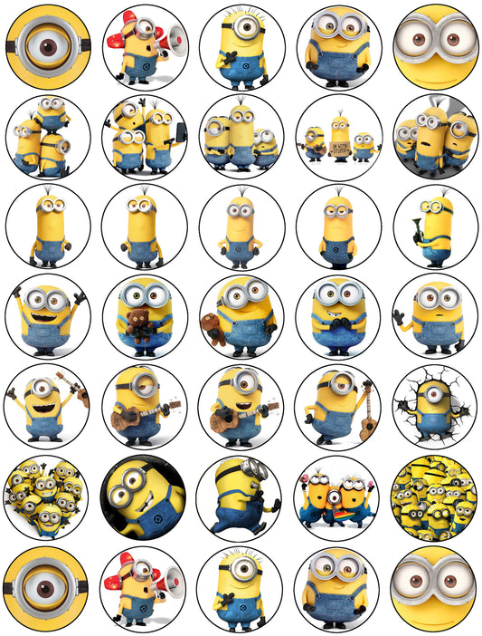 Disney Minions Despicable Me Carl Jerry Mel El Macho Edible Cupcake Topper Images ABPID05226