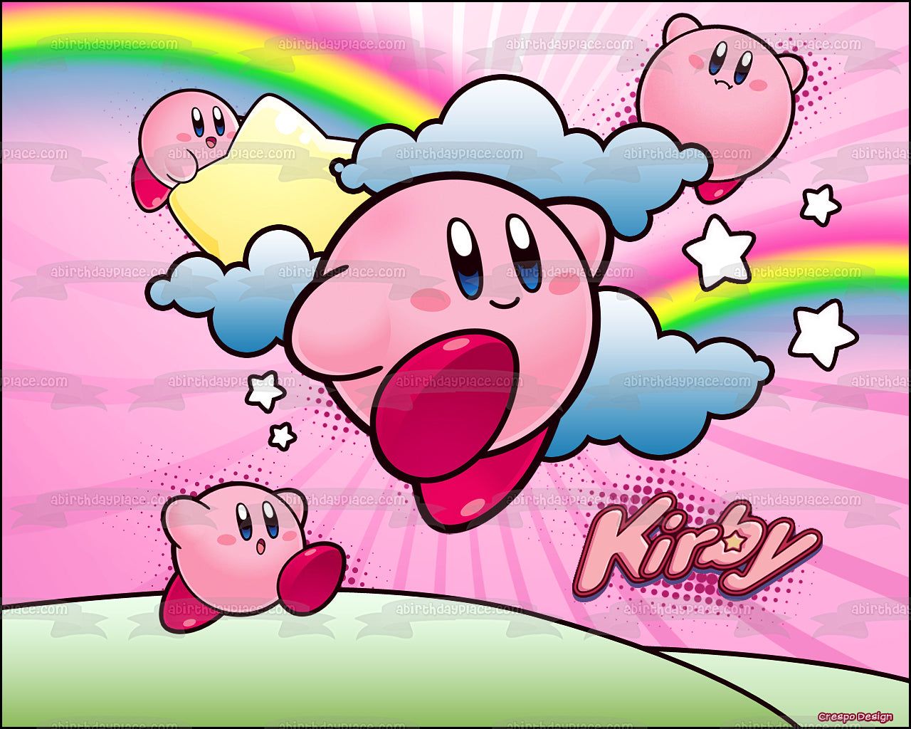 Imagen comestible para decoración de tarta de Kirby de Super Smash Brothers ABPID05234 