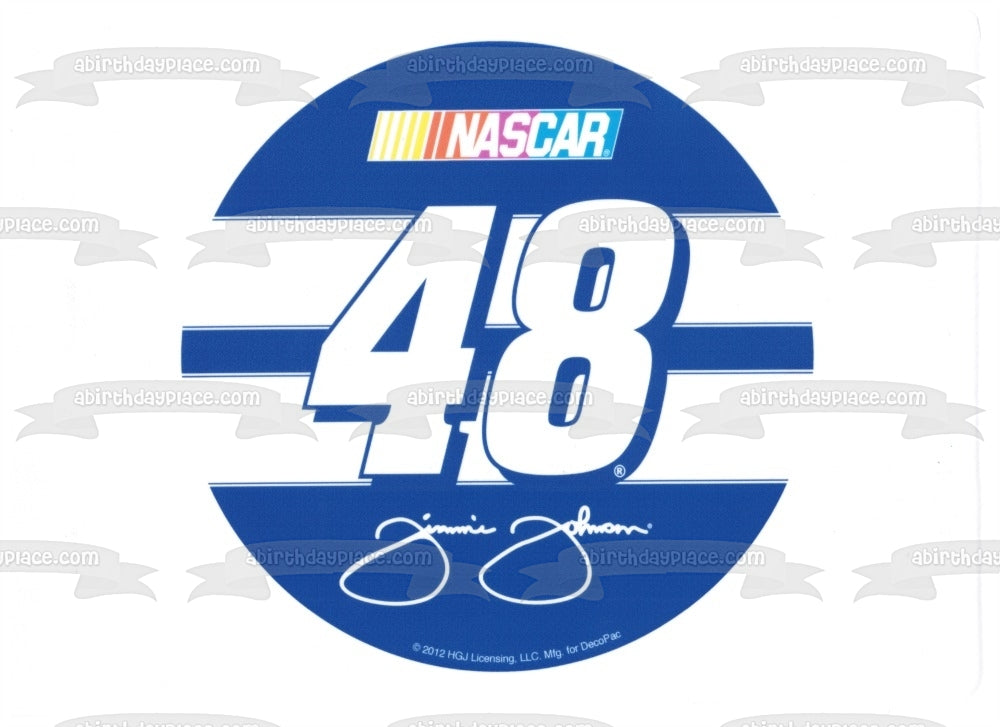 Nascar Jimmie Johnson 48 Logo Edible Cake Topper Image ABPID05318