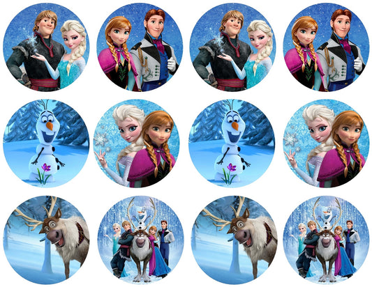 Frozen Anna Elsa Hans Olaf and Kristoff Edible Cupcake Topper Images ABPID05331