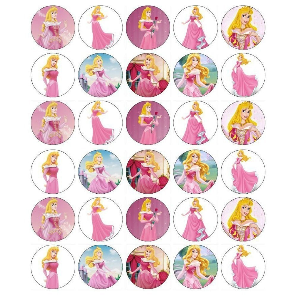 Sleeping Beauty Princess Aurora Edible Cupcake Topper Images ABPID05380