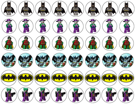 LEGO Batman Logo the Joker Robin Edible Cupcake Topper Images ABPID05400