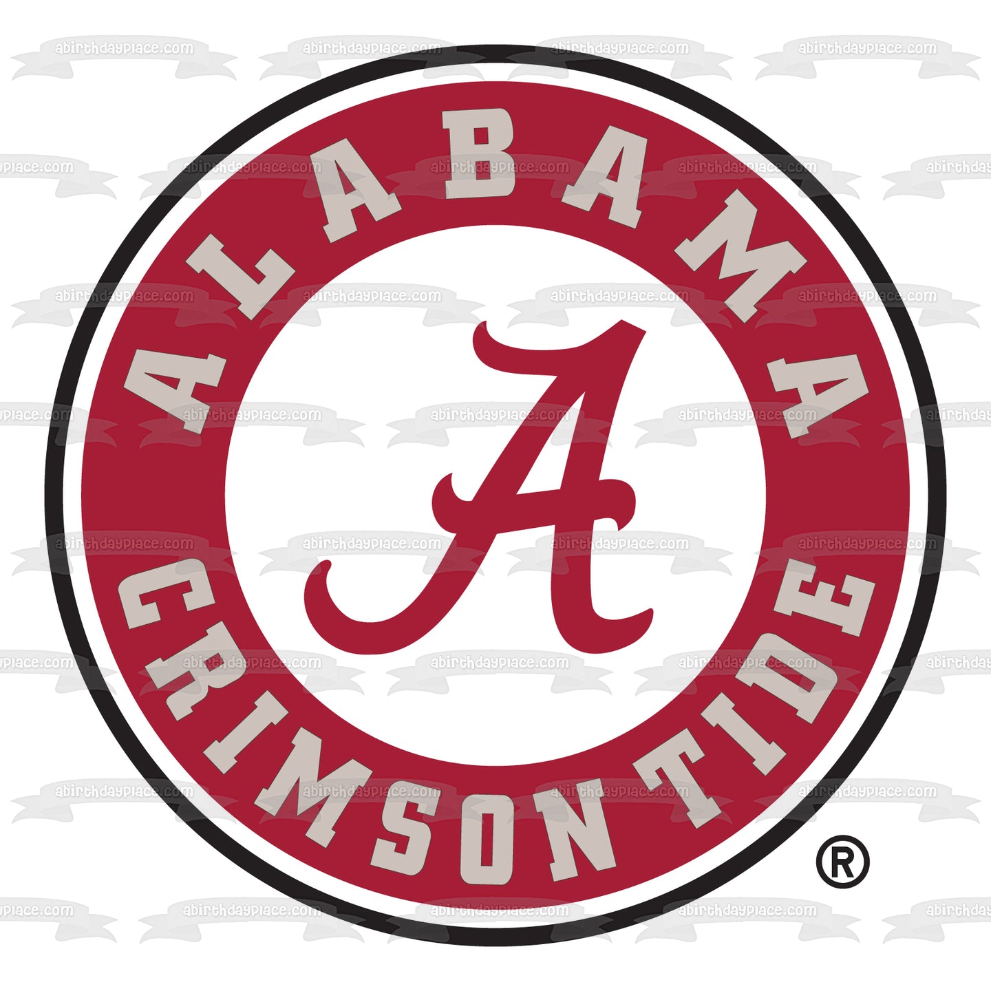 Imagen comestible para tarta con logotipo de Alabama Crimson Tide ABPID05413 