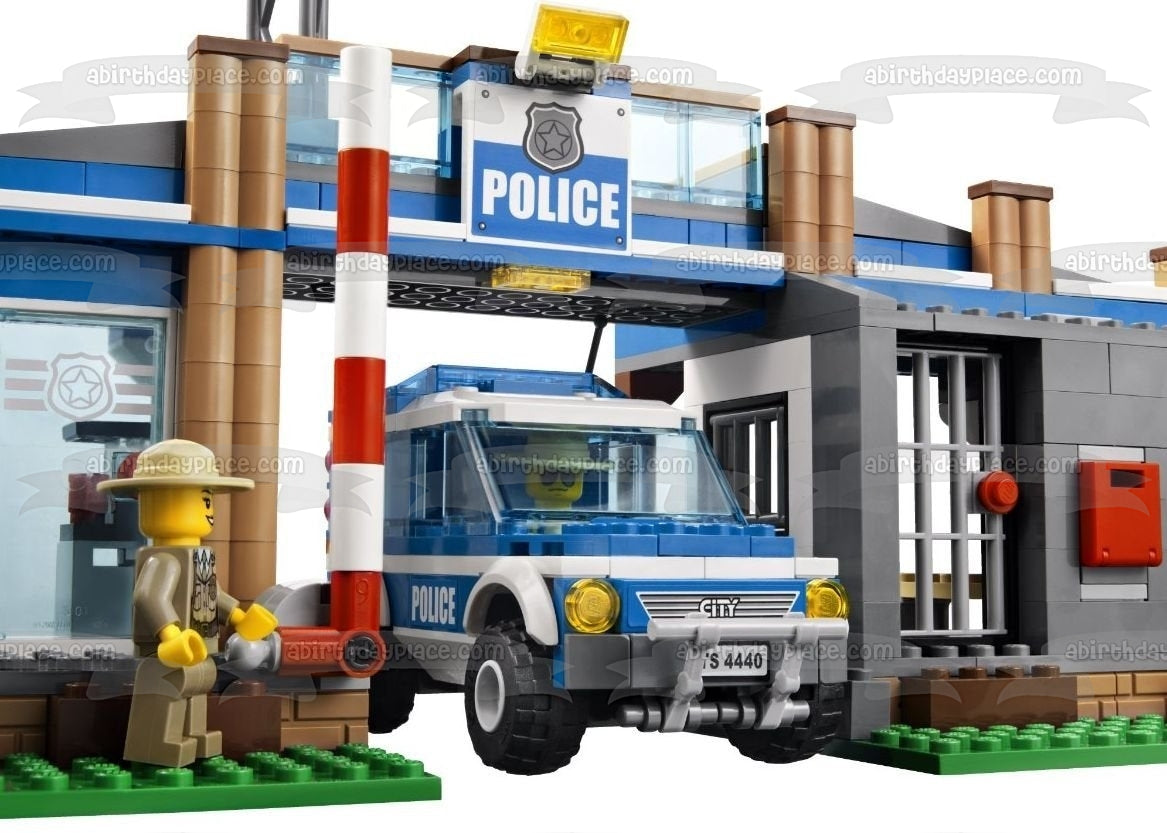 LEGO City Police Forest Station 440 Edible Cake Topper Image ABPID05453