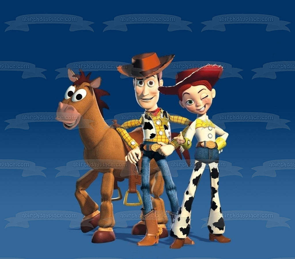 Toy Story 2 Woody Bullseye and Jessie Edible Cake Topper Image ABPID05 A Birthday Place