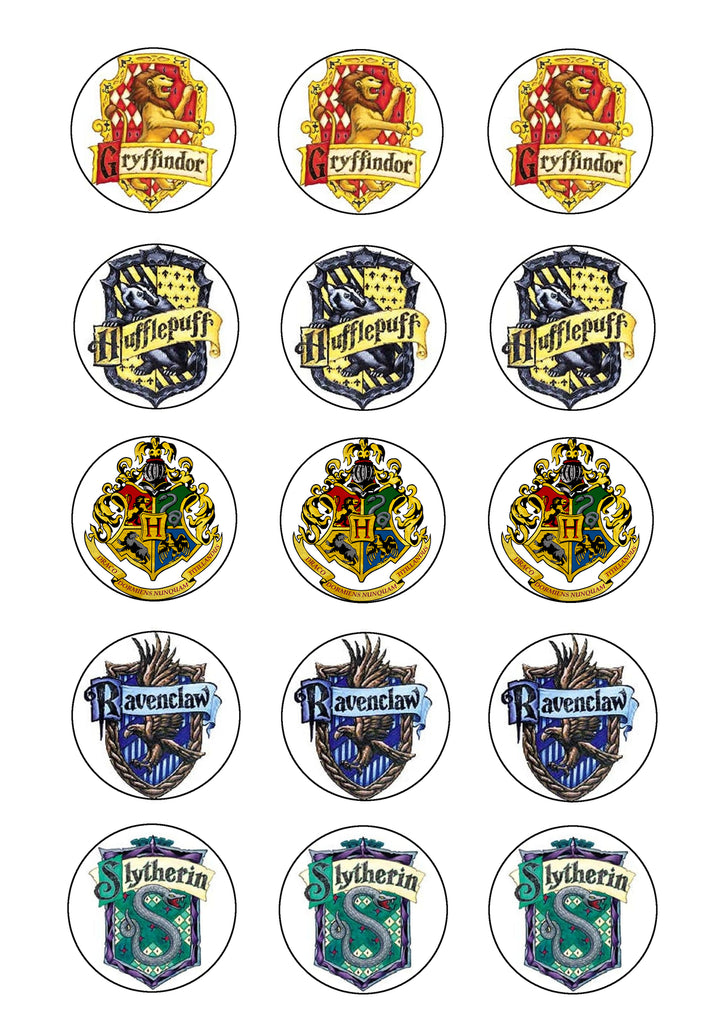 Harry Potter Crests Gryffindor Hufflepuff Emblem Ravenclaw and Slyther ...