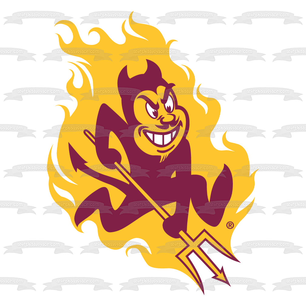 Imagen comestible para tarta con el logotipo de los Sun Devils del estado de Arizona ABPID05539 