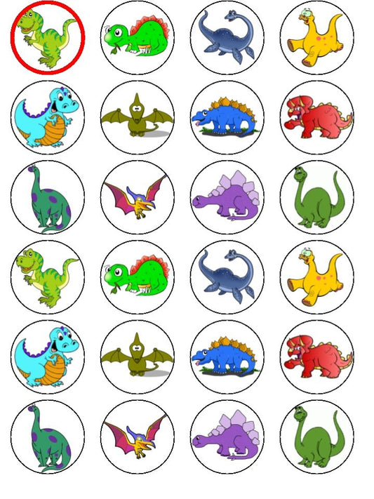 Dinosaur Babies Tyrannosaurus Rex Pterodactyl Stegosaurus Edible Cupcake Topper Images ABPID05602