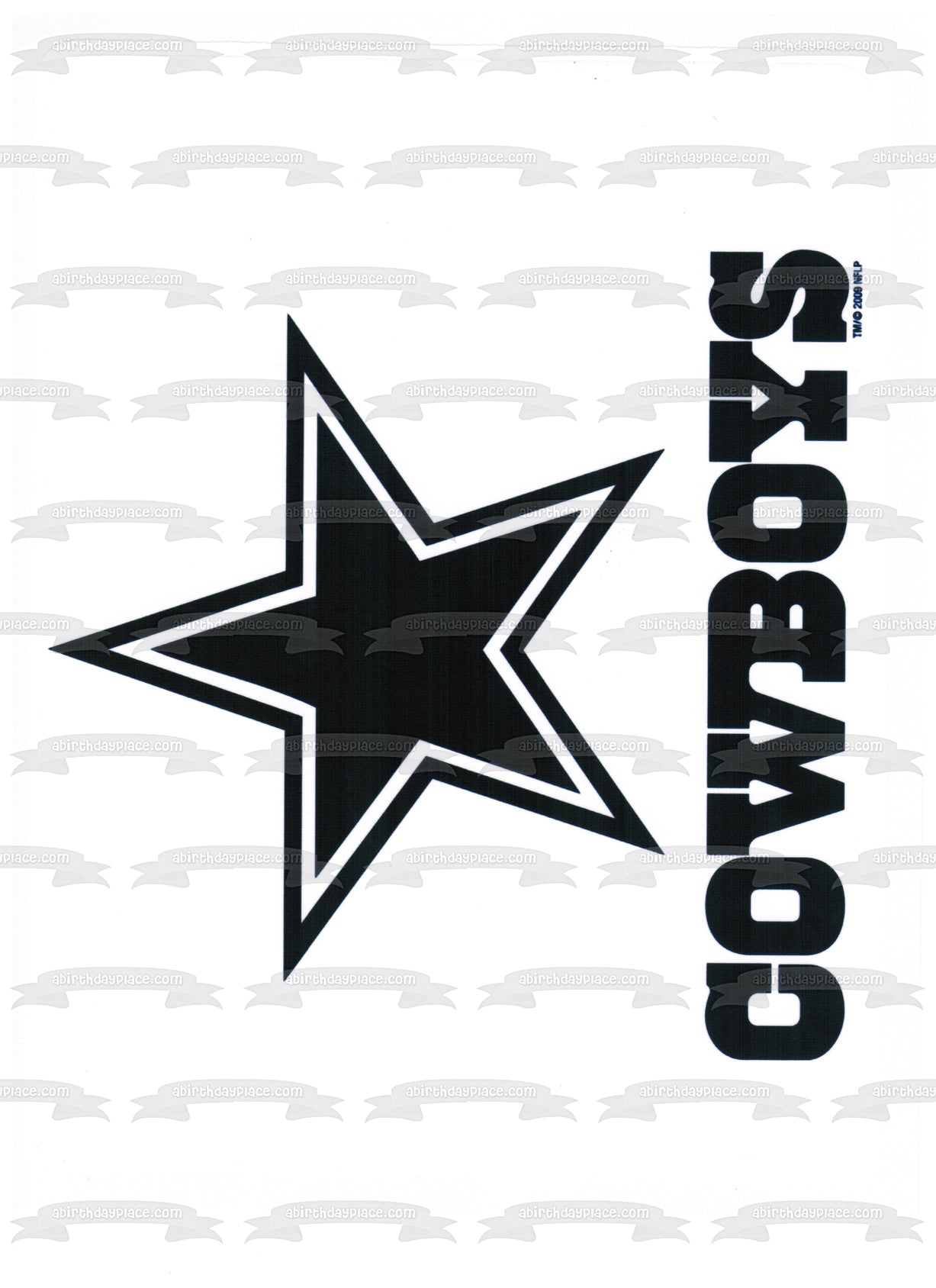 Imagen comestible para tarta con logotipo de los Dallas Cowboys, estrella de fútbol de la NFL, ABPID05623 