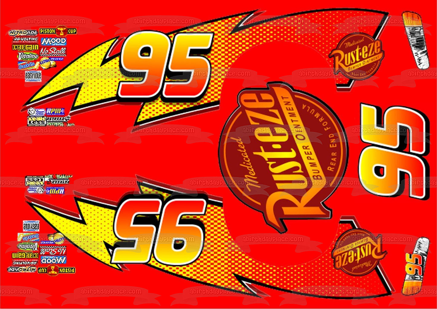 Logotipo y calcomanías de Lightning McQueen, adorno comestible para pastel, imagen ABPID05640 