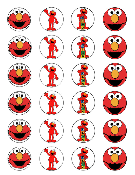 Barrio Sésamo Elmo Muppet El mundo de Elmo agitando imágenes comestibles para cupcakes ABPID05647 