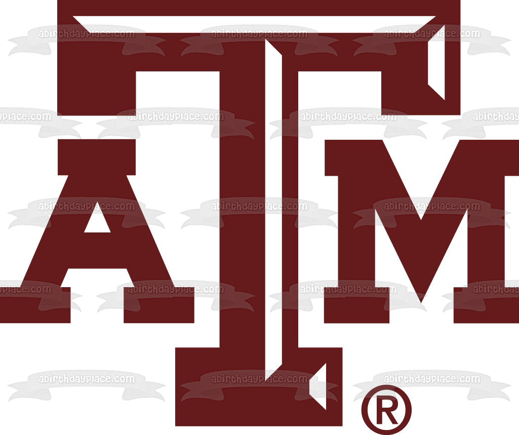 Texas A&M University Logo Edible Cake Topper Image ABPID05648