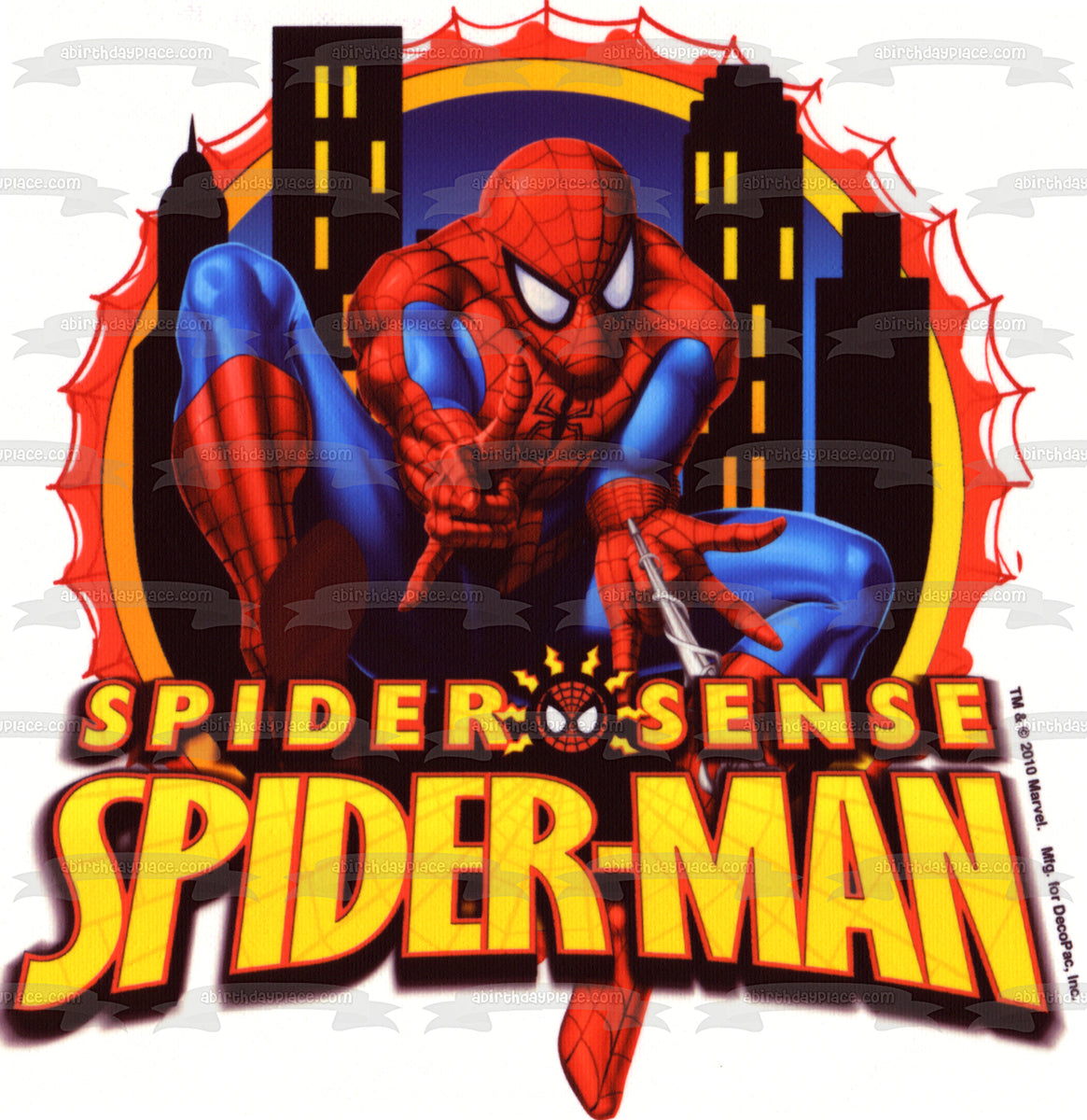 Spider-Man Spider Sense Buildings Edible Cake Topper Image ABPID05763 ...