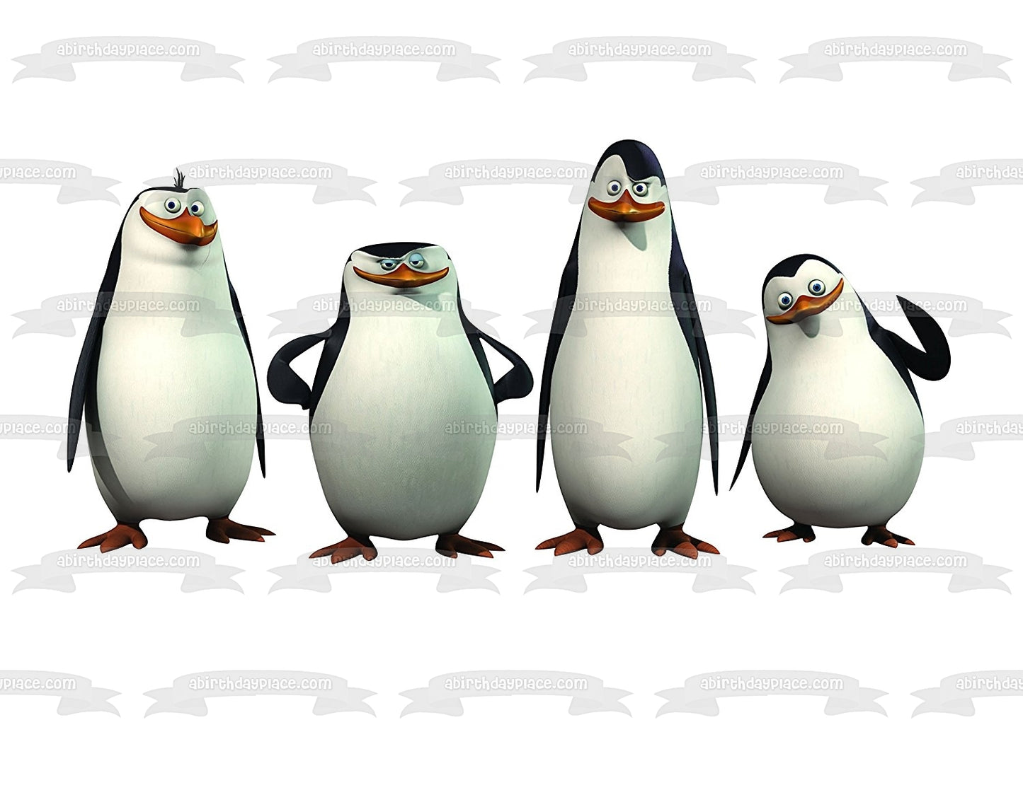 Pingüinos de Madagascar Skipper Kowalski Rico y Private Edible Cake Topper Imagen ABPID05770 