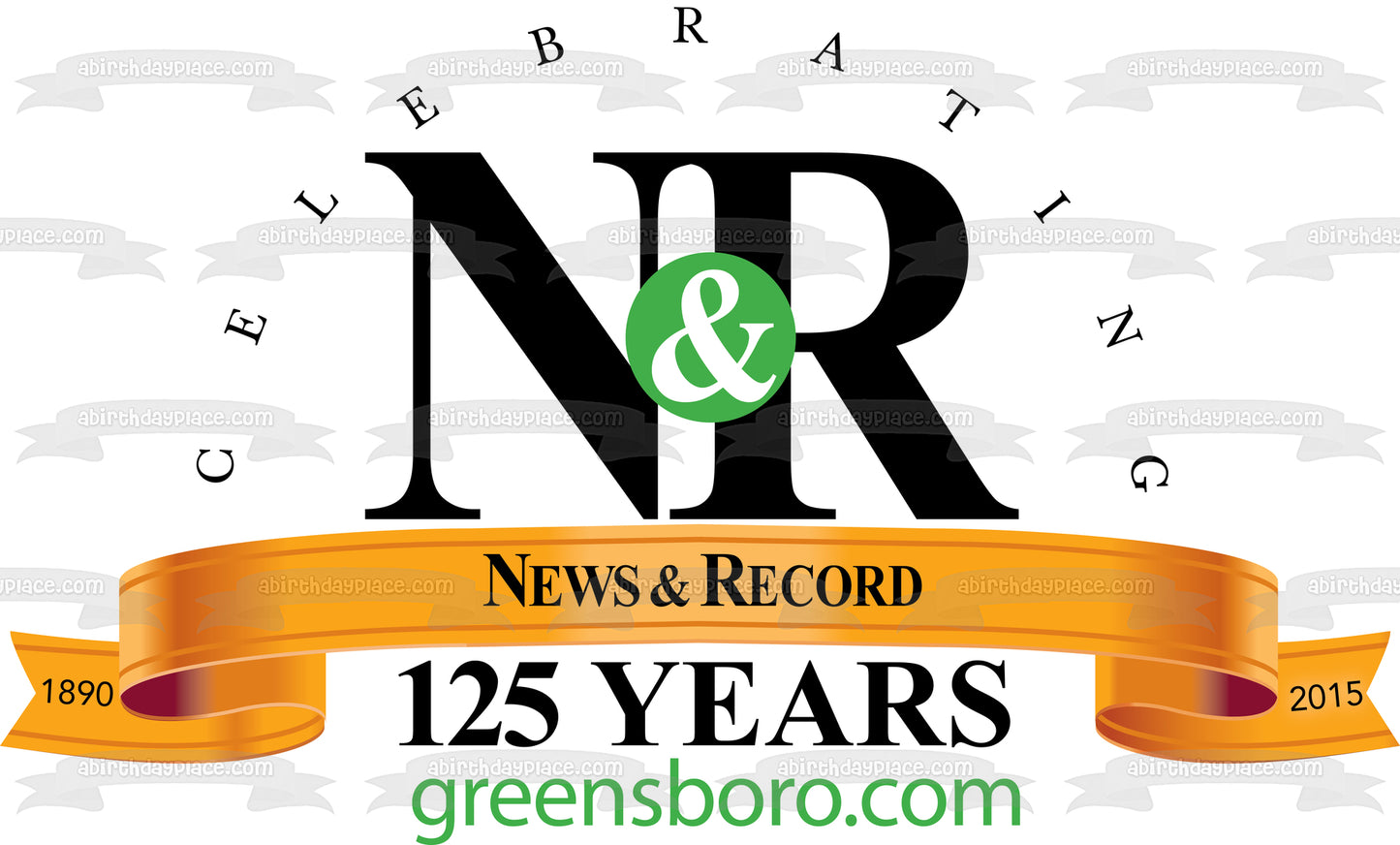 N&R News and Record Celebrate 125 Years Edible Cake Topper Image ABPID05795