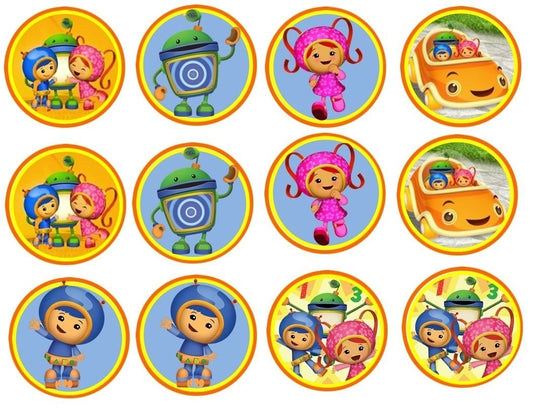 Team Umizoomi Milli Bot and Geo Edible Cupcake Topper Images ABPID05810