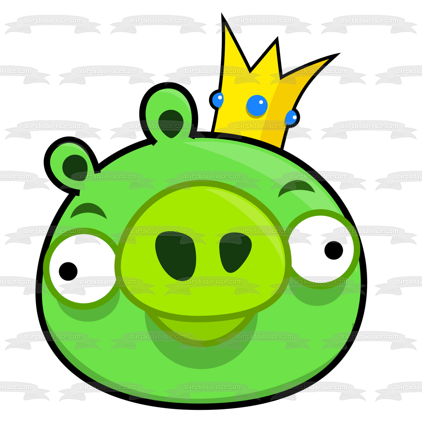 Angry Birds Bad Piggies Wearing a Crown Edible Cake Topper Image ABPID05863