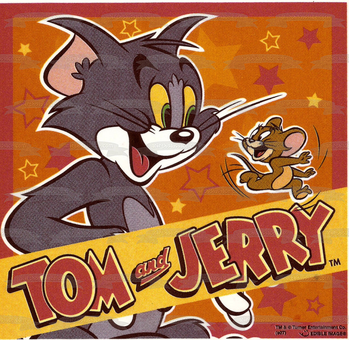 Tom and Jerry with a Starry Background Edible Cake Topper Image ABPID0 ...