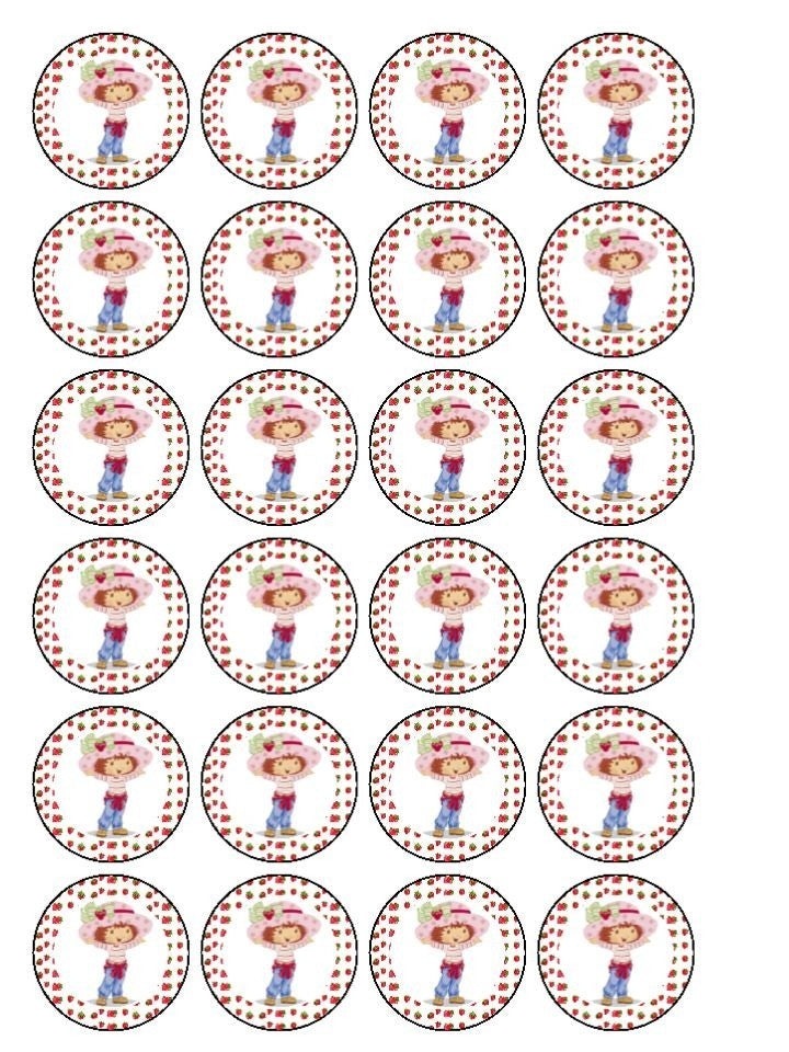 Strawberry Shortcake Edible Cupcake Topper Images ABPID05911