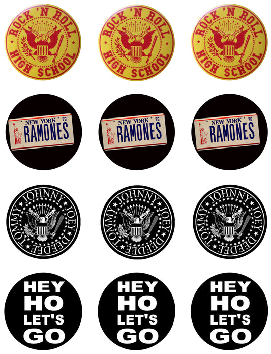 Ramones Logo Hey Ho Lets Go Edible Cupcake Topper Images ABPID06116