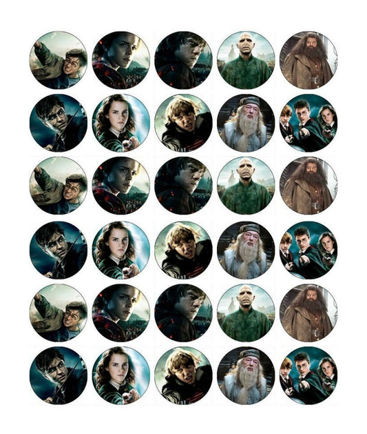 Harry Potter Hermione Granger Ron Weasley Serverus Snape Draco Malfoy Edible Cupcake Topper Images ABPID06156