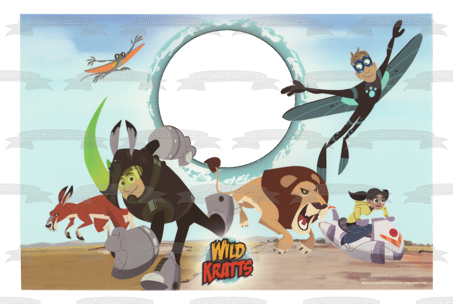 Wild Kratts Chris Kratt Martin Kratt y vida silvestre marco de imagen comestible para decoración de tarta ABPID06285 