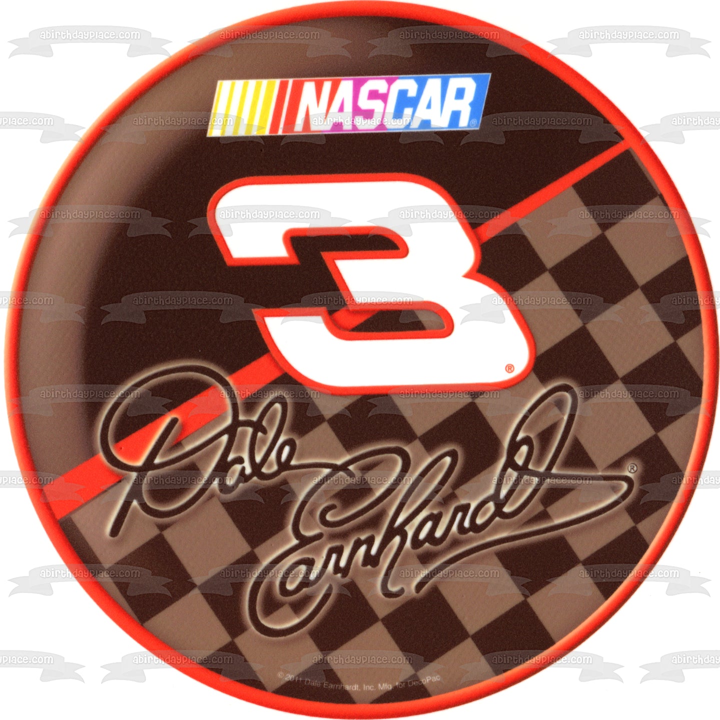 Nascar Dale Earnhardt 3 Logo comestible decoración para tarta imagen ABPID06378 