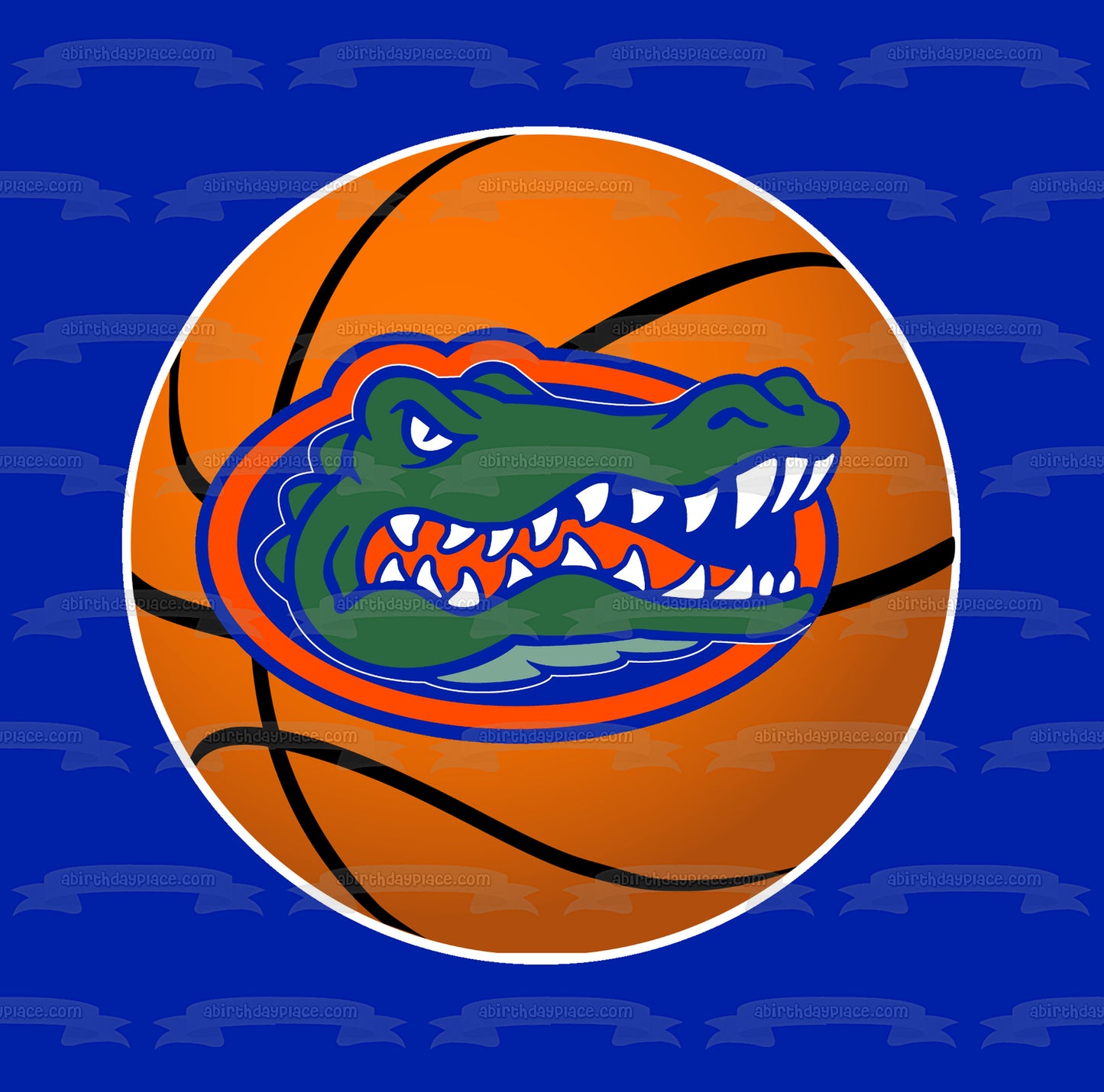 Imagen comestible para tarta con logotipo de baloncesto de la Universidad de Florida Florida Gators ABPID06434 