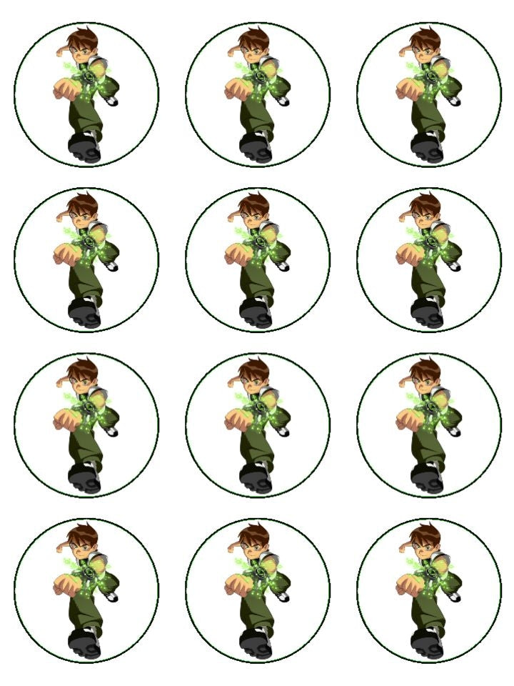 Ben 10 Ben Prime White Background Edible Cupcake Topper Images ABPID06491