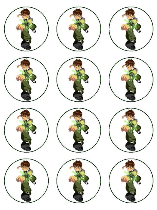 Ben 10 Ben Prime White Background Edible Cupcake Topper Images ABPID06491